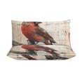 thumbnail image 3 of 3 Pcs Soft Bedding Set, Includes 1 Duvet Cover with Zipper And 2 Pillow,Shams Red Bird Northern Cardinal Full(79"×90"), 3 of 8