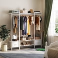 thumbnail image 4 of Simple Hogar Perchero Para ropa, Closet Armables Para Ropas, Closet de Madera, Montado en la Pared Rack Para Ropas, Organizador de Ropa Viene con dos Cajones de Tela, 4 of 6