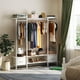 thumbnail image 4 of Simple Hogar Perchero Para ropa, Closet Armables Para Ropas, Closet de Madera, Montado en la Pared Rack Para Ropas, Organizador de Ropa Viene con dos Cajones de Tela, 4 of 6