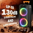 thumbnail image 3 of JYX Large Karaoke Machine, Bluetooth Party Speaker with 2 Mics, LED Lights, Portable Karaoke System with Trolley Bar, Wheels & Remote Control, T9, 3 of 9