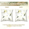 thumbnail image 4 of Bird Pillow Covers 16x16 Set of 2 Gray White Yellow Botanical Flower Throw Pillow Cases Wash Painting Decorative Square Pillowcases Spring Summer Cushion Covers Outdoor for Sofa Bed Couch Home, 4 of 6