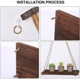 thumbnail image 3 of Estantes de pared, juego de 3 estantes de pared de cuerda de macramé de madera, estilo bohemio, estante de decoración de pared, colgante de pared de cuerda de macramé para sala de estar, dormitorio, b, 3 of 5