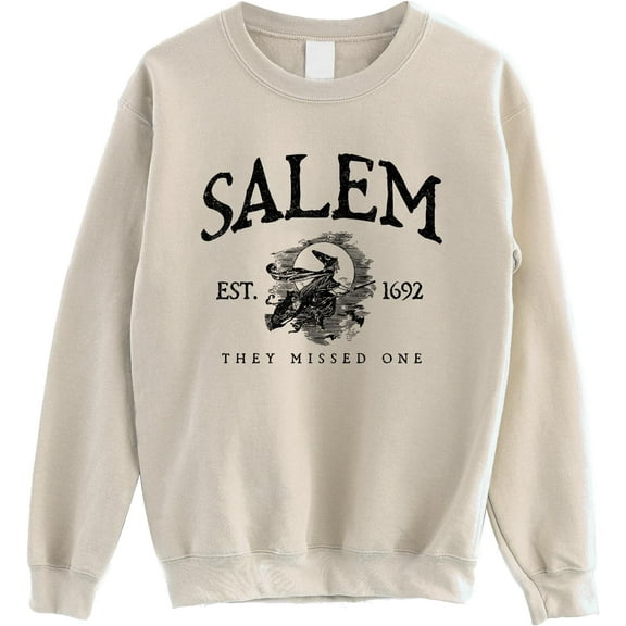 Salem 1692 Graphic Halloween Sweatshirt, Retro Witchy Pullover, Spooky Fall Crewneck