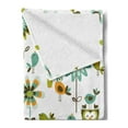 thumbnail image 2 of Modern Soft Flannel Fleece Throw Blanket, Graphic Cartoon Style Shaped Image Birds Florals Trees Geometrical Artwork Print, Cozy Plush for Indoor and Outdoor Use, 50" x 70", Multicolor, by Ambesonne, 2 of 5