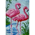 thumbnail image 1 of Rug Making Latch Hooking Kit | Flamingo Love (58x87cm blank canvas), 1 of 9