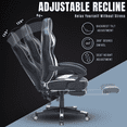 thumbnail image 2 of Gaming Chair, Video Game Chair with Footrest and Lumbar Support, Ergonomic Computer Chair Height Adjustable with Swivel Seat and Headrest, White, 2 of 5