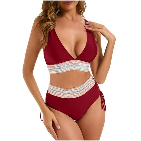 Zuesphe Swim Suits for Women 2025 One Piece Plus Size Womens Bathing Suits Bikini Sets 2025 Swimwear Women Plus Size Tankinis for Women 2025 Floral Print Ruffle V Neck Clearance Sales