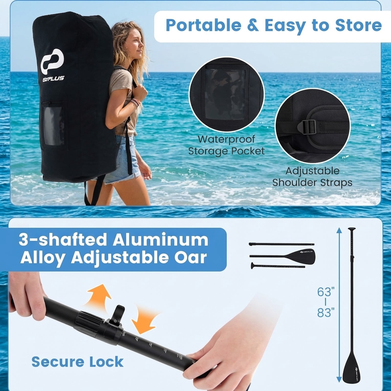 Airfind Inflatable Stand Up Paddle Board with Accessories-S