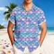 thumbnail image 2 of Mens Casual Manga Corta Botón Abajo Camisas Turndown Cuello Impreso Blusa Top de Verano para el Uso Diario Al Aire Libre, 2 of 6
