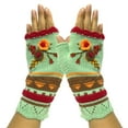 thumbnail image 3 of Skpblutn Glove Hand Hook Small Flower Handmade Woolen Warm Gloves Red One Size, 3 of 6