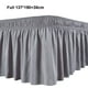 thumbnail image 2 of Matsuzay de cama elástica fácil de poner y funcional con volantes de cama ajustada con volantes Premium Juegos de cama Gris Completo 137*190+38, 2 of 6