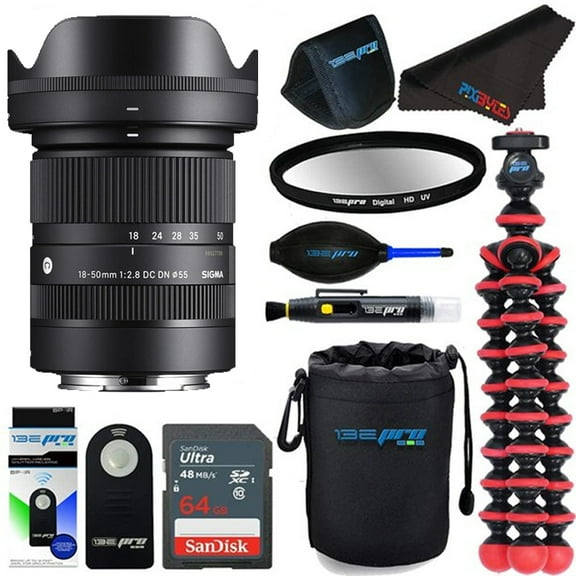 Sigma 18-50mm f/2.8 DC DN Contemporary Lens for Sony E   Pixi-Bytes Deluxe Bundle