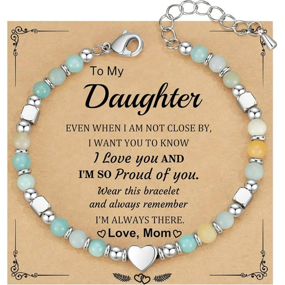 Daughter Bracelet Mothers Day Bracelets Gifts for Mom Grandma Bonus Mom Charm Bracelet Jewelry Birthday Gifts for Granddaughter Sister Easter Gift