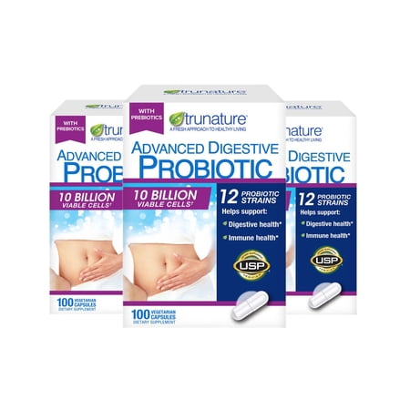 3 Pack | Trunature Advanced Digestive Probiotic, 100 Capsules