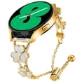thumbnail image 2 of For Samsung Galaxy Watch3 41mm Watchband Heart Clover Decor Zinc Alloy Metal Strap - Black, 2 of 5