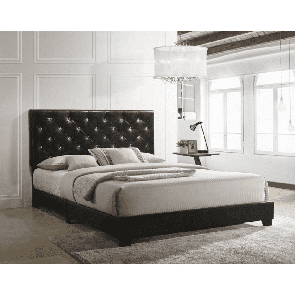 Happy Homes Twin Black Ridenhour, Tufted Lounge Reversible Twin Bed Black