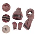 thumbnail image 5 of Snowflake Print Beanie Hat Scarf Touch Screen Gloves Set With Pom For Women, 5 of 5