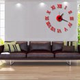thumbnail image 4 of Yuarrent Reloj de pared con espejo acrílico 3D, reloj de dígitos romanos con notación musical DIY, decoración moderna para el hogar, pegatinas para el Decoración del hogar Rojo Yuarrent JJ3648-01, 4 of 5