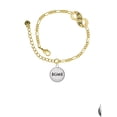 thumbnail image 2 of Delight Jewelry Silvertone Domed $GME Gold-tone Paw Infinity Link Chain Bracelet, 6"+2" Extender, 2 of 3