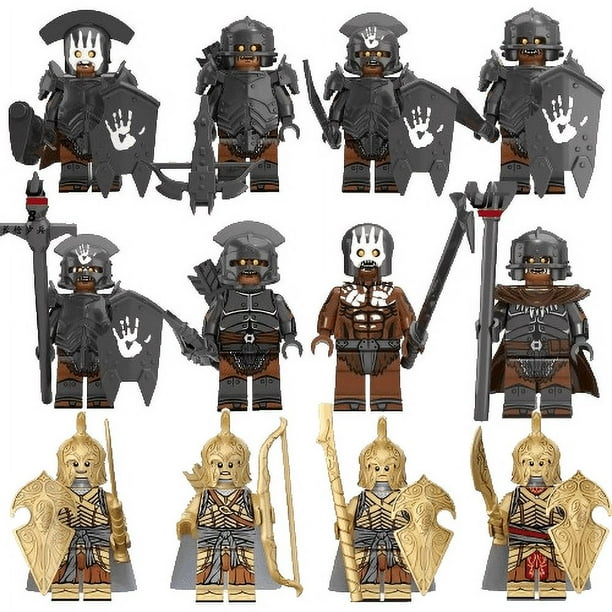 12 Figuras de Bloques de Construcción Medievales, Soldados y Orcos, Set de Mini Figuras de Juguete de Plástico ABS para Niños y Coleccionistas