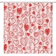 thumbnail image 2 of Valentine''s Day Shower Curtain Pink and Red Sweet Heart Romantic Love Lover Couple Modern Fashion Festival Fabric Bathroom Decor Curtain with Hooks, 2 of 4