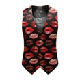 thumbnail image 5 of ZTKWD Mens Suits Vest Valentines Lip Heart Print Pattern Button Down Blazer Fashion Lightweight Slim Casual Suit Jacket, 5 of 5