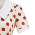 thumbnail image 5 of Blmnix Women Dress Vintage Dress Tent Polka Dot Dress Under Dress Cocktail-Length Short Sleeve Collared Yellow Adjustable Waist Womens Dresses Casual,M, 5 of 8