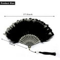 thumbnail image 7 of Foldable Feather Fan Handheld Chinese Vintage Style Hand Held Folding Fans for Party Wedding Dancing Decoration, 7 of 7