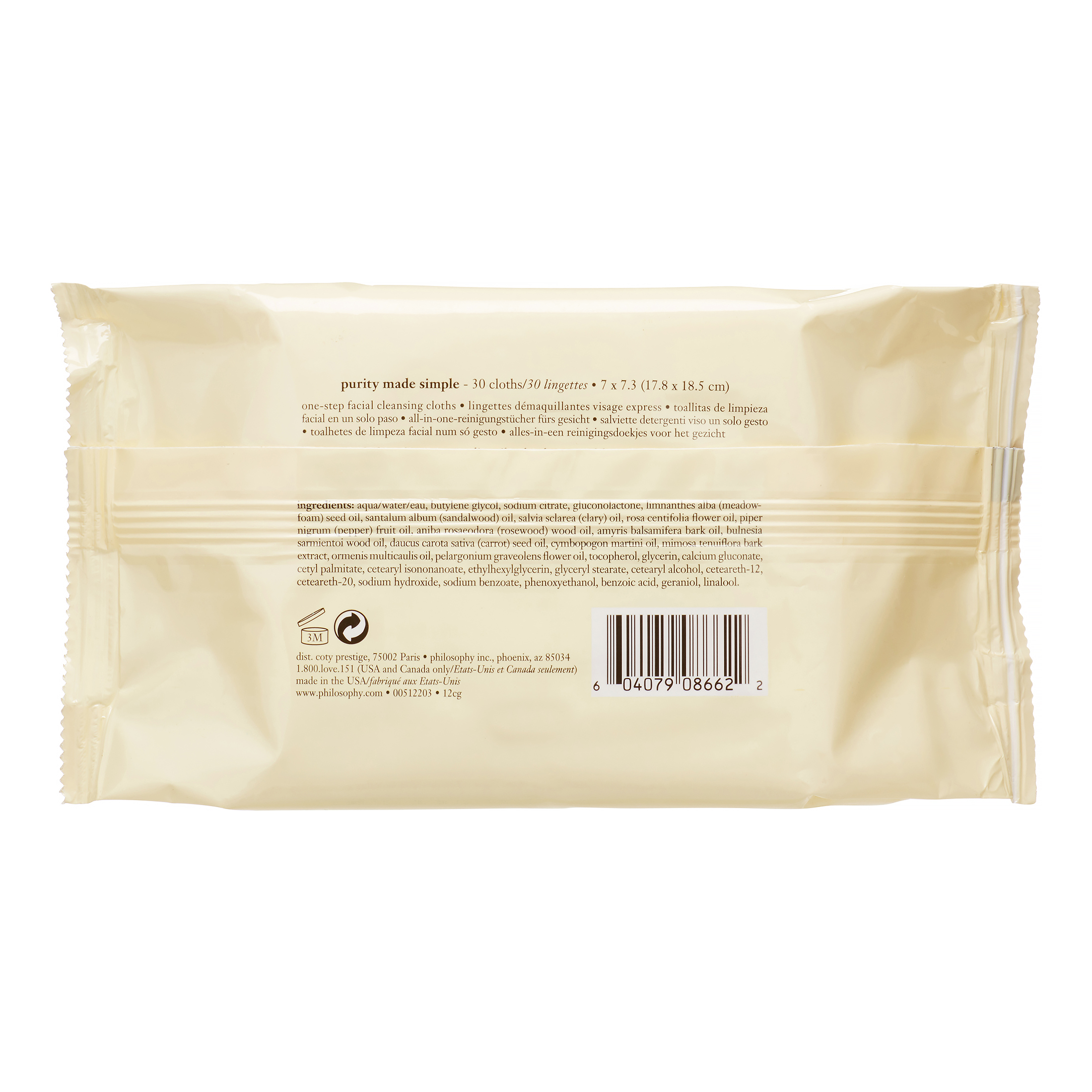 Philosophy Purity Made Simple One-Step Facial Cleansing Makeup Remover Wipes, 30 Count - image 3 of 4