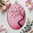 thumbnail image 7 of Canvas Wall Art Pink Floral Tree Life Flower Abstract Cherry Blossom Tree Twisting Oval Framed Canvas Prints Cottagecore Wall Hanging Decor for Home Office Gift 8.6"x11.4", 7 of 7