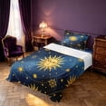 thumbnail image 3 of Homewish Boho Sun Moon Stars Twin Sheets, Astrology Celestial Bedding, 3-Piece, 1 Flat Sheet, 1 Fitted Sheet and 1 Pillowcase, 3 of 6