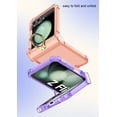 thumbnail image 4 of for Samsung Galaxy Z Flip 5 Clear Kickstand Case, Woman Purple Case for Galaxy Z Flip 5 with Hinge Protector and Ring Holder, Girls Protective Shockproof Case for Z Flip 5 (Purple), 4 of 13