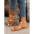 thumbnail image 6 of Women‘s Plus Size Floral Decor Toe Ring Flat Sandals, 6 of 7