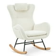 thumbnail image 4 of Modern Rocking Chair With Armrests Adjustable Height Headrest Single Sofa Chair With Thick Cushion (26.38 "W x 34.25"D x 36.22 "H), 4 of 9