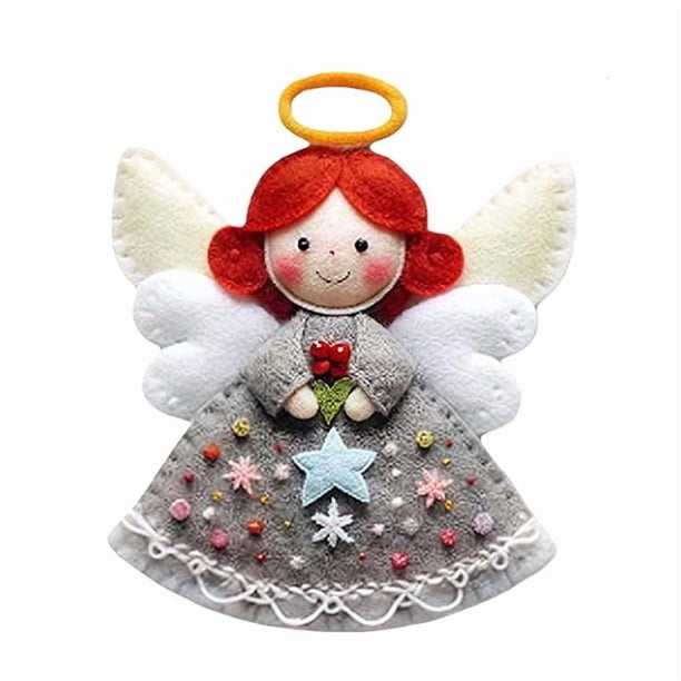 Kit de costura para principiantes para crear adornos navideños: incluye piezas de fieltro precortadas, hilo de bordar, agujas, relleno e instrucciones para ma NCHKUN