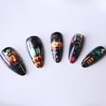thumbnail image 6 of ONLYEOR Long Almond Press On Nails, Pumpkin Ghost & Moon Design, Spooky Fake Nails for Themed Party Styling, 6 of 8