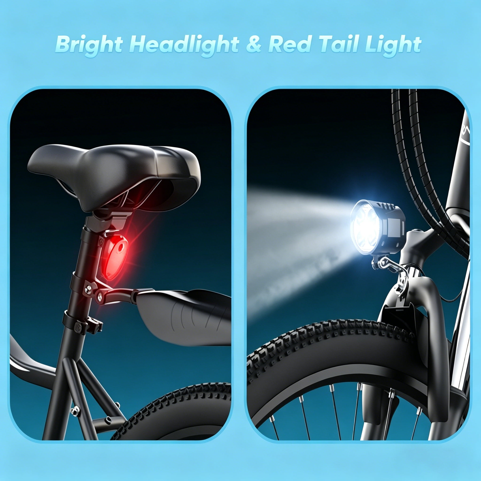 500W Peak Electric Bicycles-Adult Electric Mountain Bike with 5-Speed,30+ Miles Range, 26" Ebike for Beach Snow