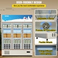 thumbnail image 2 of VEVOR Commercial Merchandiser Refrigerator, Triple Glass Doors, 31.6 Cubic Ft, Upright Display Beverage Cooler, 79" Tall x 60" Width, Fridge with LED Lighting for Drink Wine Soda, Gold, 2 of 9