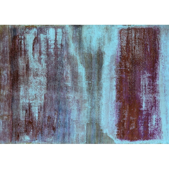 Ahgly Company Indoor Rectangle Oriental Light Blue Industrial Area Rugs, 4' x 6'