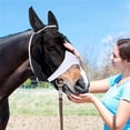 thumbnail image 2 of Máscara contra moscas de caballo con cubierta para las orejas, protección UV, máscara contra moscas para caballos con cubierta para los ojos, red negra, protector solar equino, paseo tranqui, 2 of 5