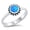 Blue, variant on Round Blue Simulated Opal Beaded Sunflower Ring Sterling Silver Size 6