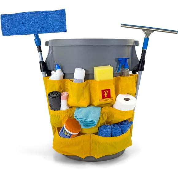Sac Poubelle / Convient pour Poubelle de 32-55 Gallons / 12 Poches / Organisateur de Construction en Vinyle Robuste pour Nettoyage et Entretien