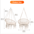thumbnail image 6 of Macrame Swing Chair, Light Beige Boho Hanging Chair with Cotton Mesh, 330.7 lbs Weight Capacity, Thickened Cushion for Comfort, Easy Assembly for Indoor and Outdoor Use., 6 of 8
