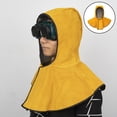 thumbnail image 3 of Capucha de soldadur prueba de polvo Equipo de protección para soldador Aislamiento térmico anti escaldado Capucha de cuero Sombrero Sunnimix Capucha de soldadura con chal, 3 of 8