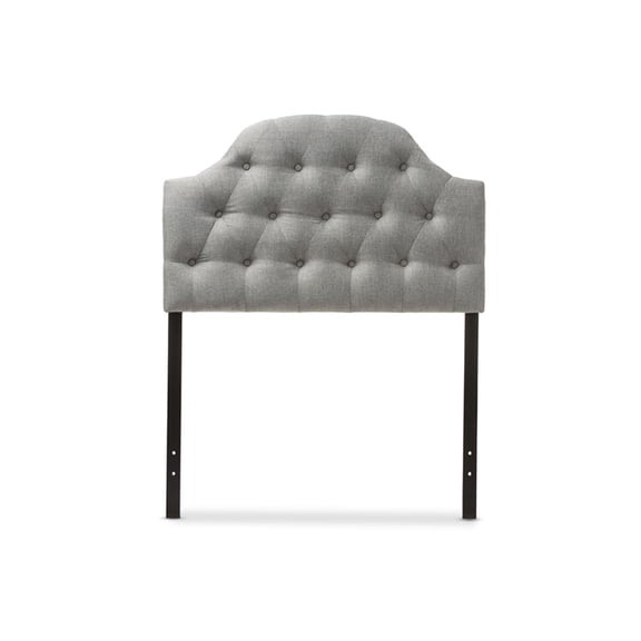 Bowery Hill Modern Faux Leather Upholstered Twin Headboard in Gray