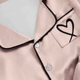 thumbnail image 7 of FYDUU Little & Big Girls Pajamas Button Down Sleepwear Set Heart Print Short Sleeve Shorts 2Pcs Pajama Sets Casual Lapel Loungewear 4-5 Years, 7 of 7