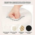 thumbnail image 6 of Round Storage Ottoman Foot Rest Stool with Tray Velvet Sherpa Folding Storage Ottoman,Boucle Foot Rest for Living Room, Bedroom, Dorm,White Color, 6 of 7