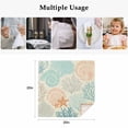 thumbnail image 4 of Coastal Turquoise Cloth Napkins, Ocean Coral Starfish Shell Modern Sea Washable and Reusable Dinner Napkins Set of 6, Table Napkin for Kitchen Party Birthday Wedding Hotel Housewarming 20"x20", 4 of 8