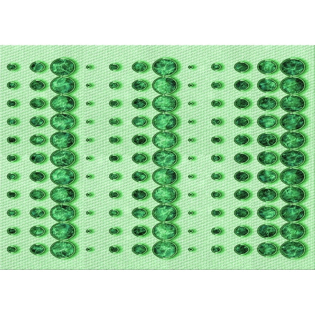 Ahgly Tapis Rectangulaire Lavable en Machine Vert Transitionnel, 2 Pieds x 4 Pieds