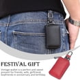 thumbnail image 3 of Cartera de cuero vintage Qarigey llavero portátil color Vino rojo, 3 of 6